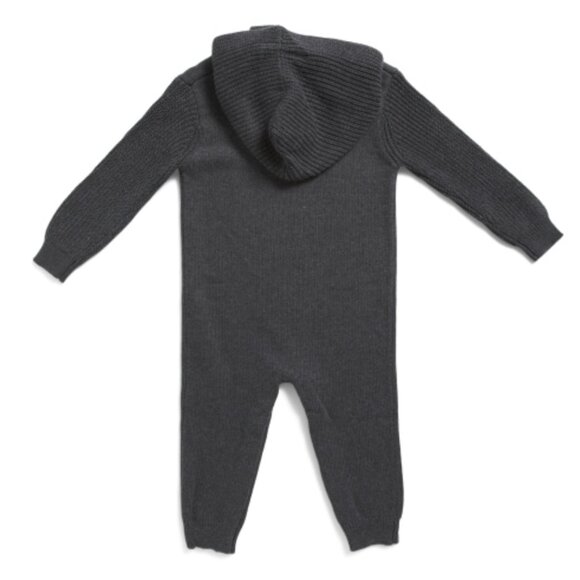 Andy & Evan Hooded Sweater Romper-Charcoal - Picture 2 of 2